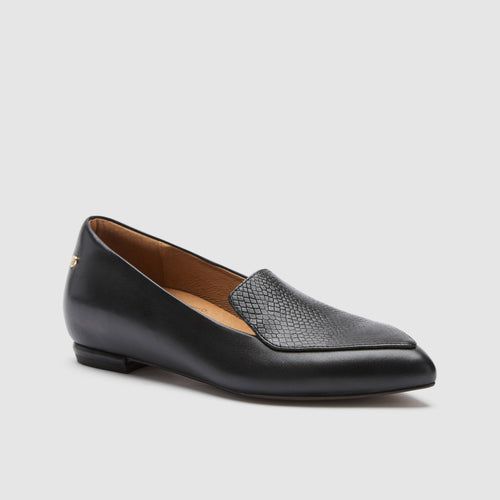 Faye Black Reptile Emboss