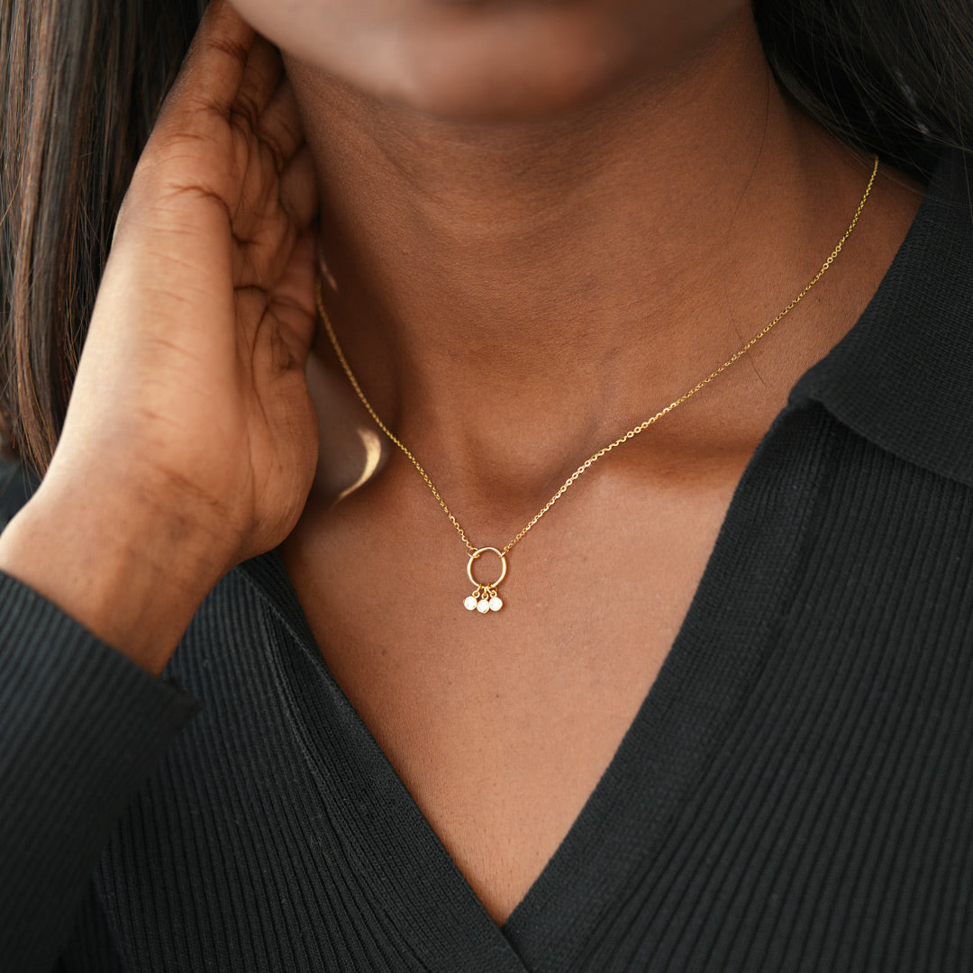 Always With You Trio Stone Circle Necklace