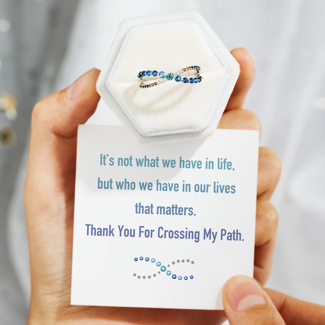 Thank You For Crossing My Path Pavé Crossover Ring