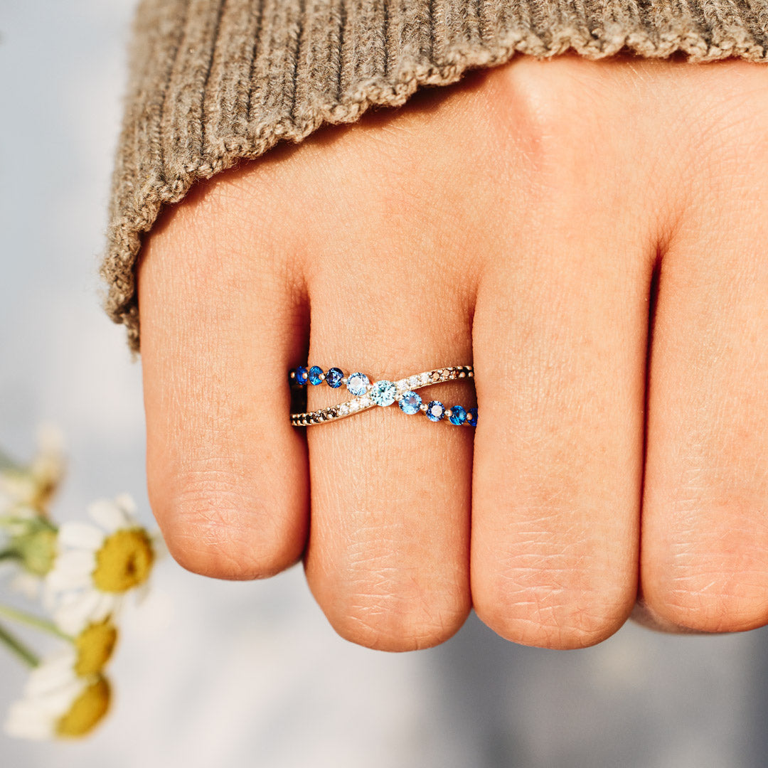 Thank You For Crossing My Path Pavé Crossover Ring