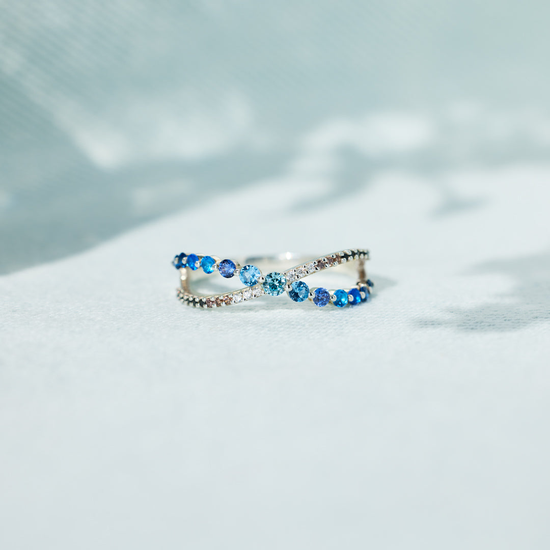 Thank You For Crossing My Path Pavé Crossover Ring