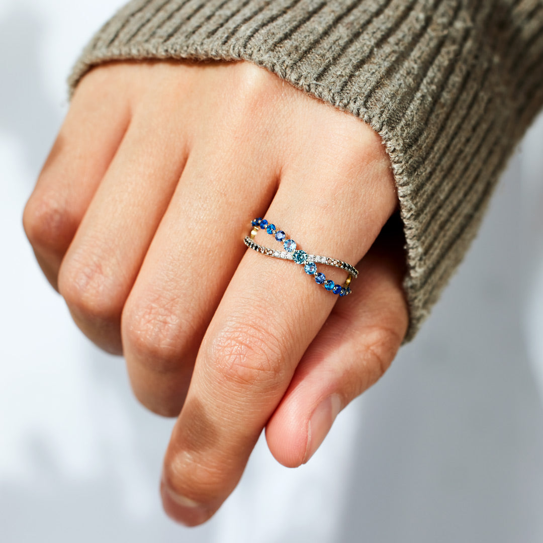 Thank You For Crossing My Path Pavé Crossover Ring