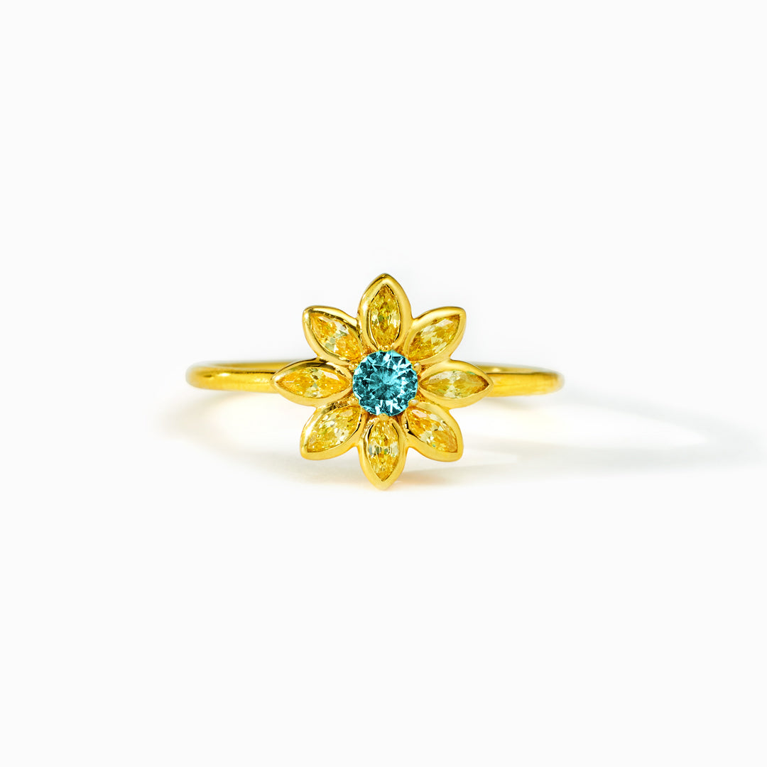 I Love You Golden Flower Ring