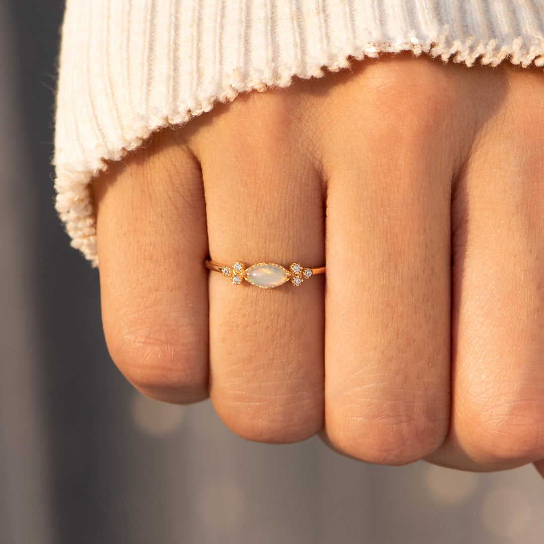 To Daughter Oval Cut Opal Ring