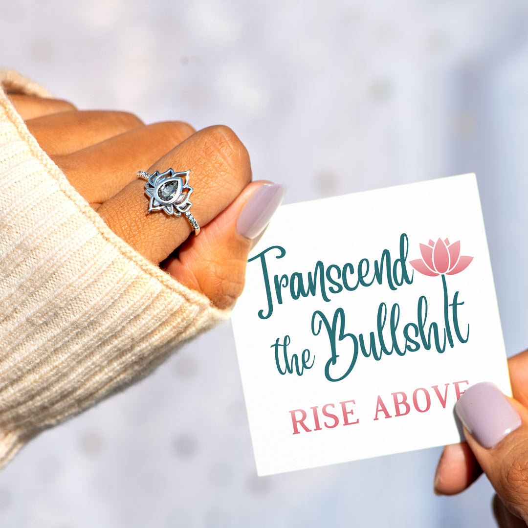 Transcend The Bullshit Lotus Ring