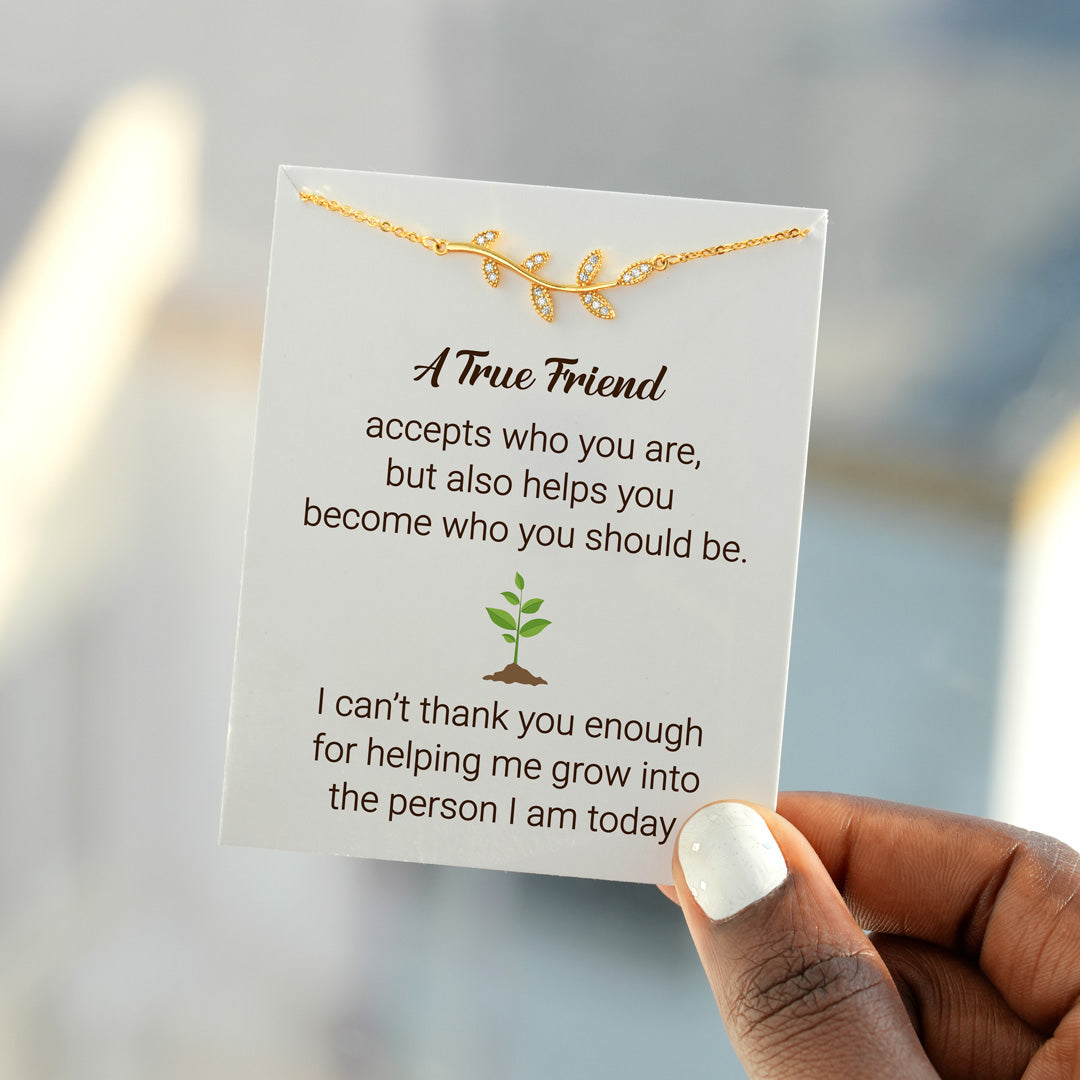 True Friend Tree Leaf Necklace