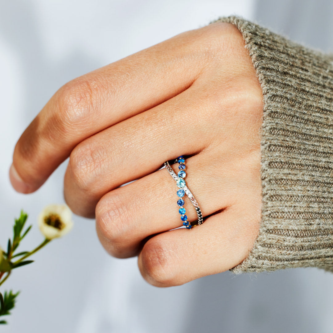 Thank You For Crossing My Path Pavé Crossover Ring