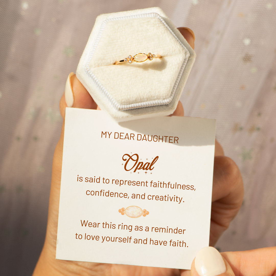 To Daughter Oval Cut Opal Ring