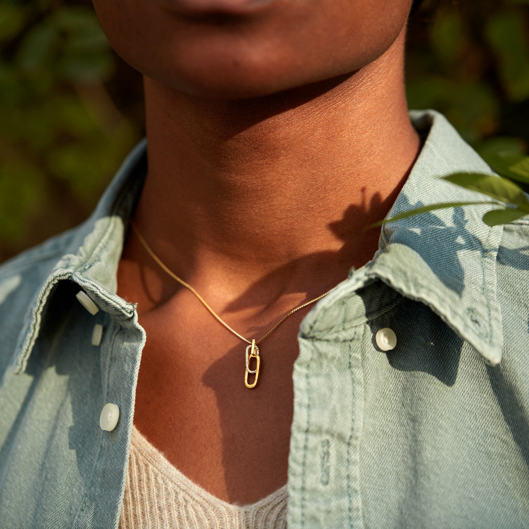 Linked Together Rectangle Interlocking Necklace