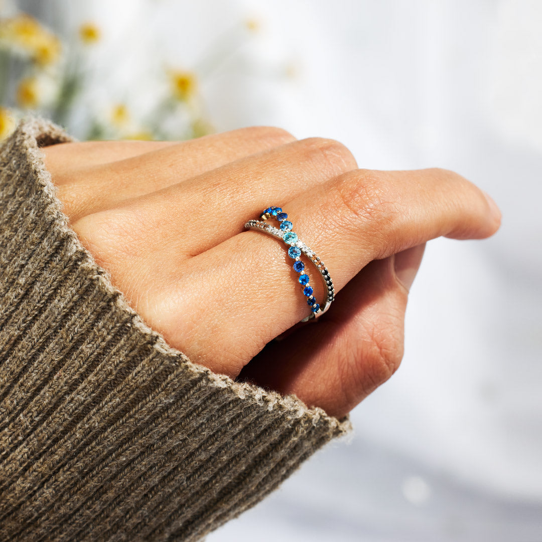 Thank You For Crossing My Path Pavé Crossover Ring