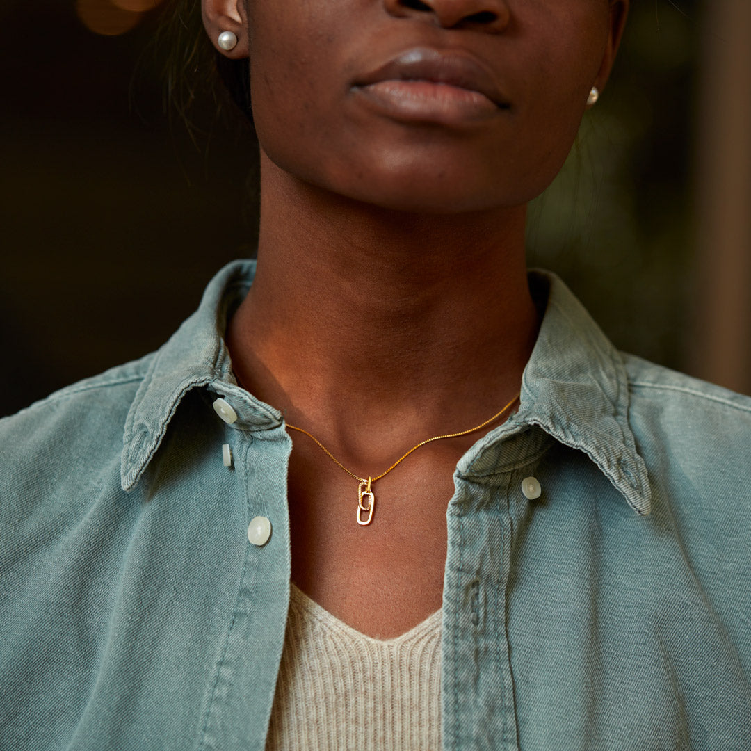 Linked Together Rectangle Interlocking Necklace